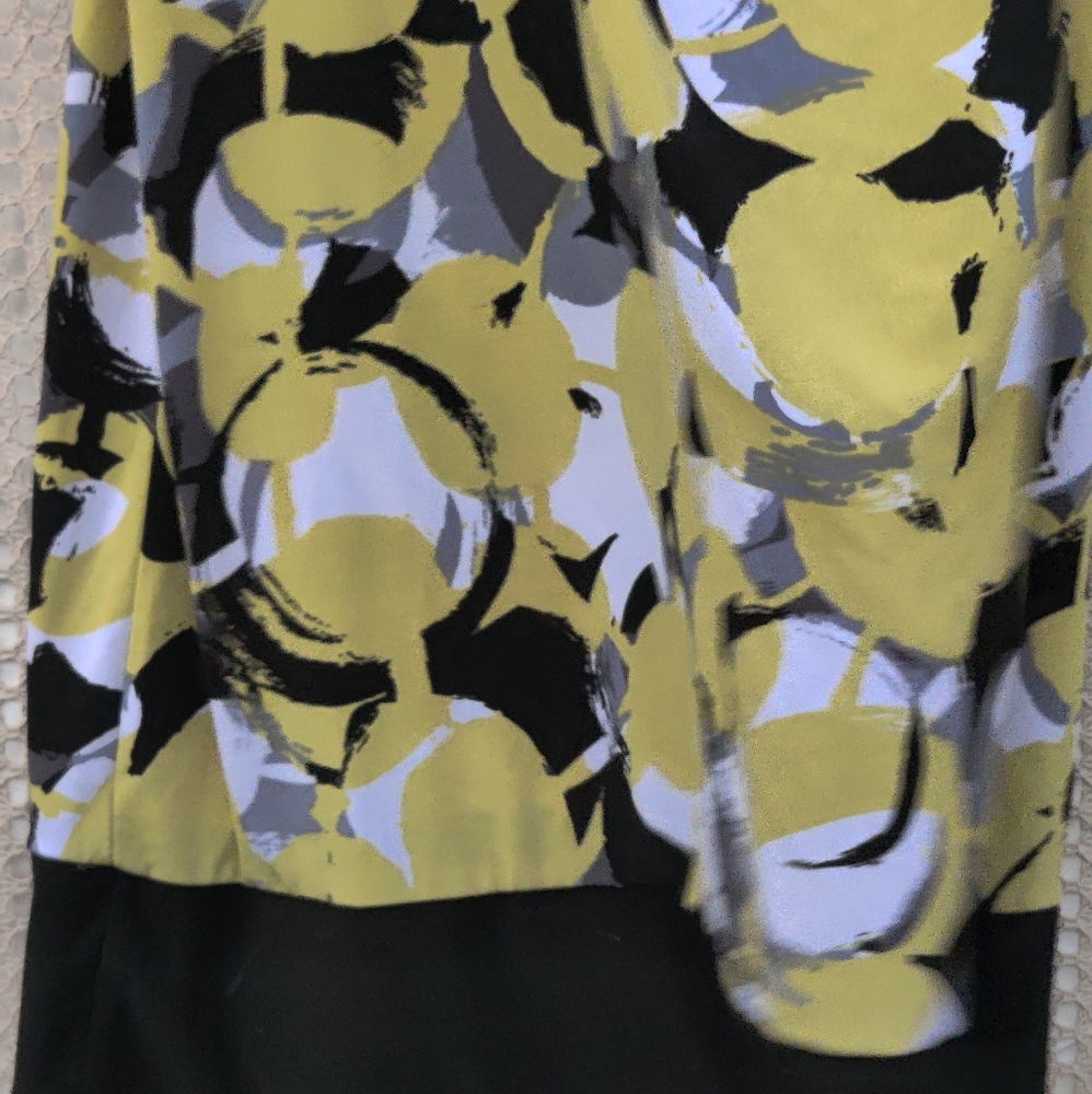 One yellow black and white mini dress